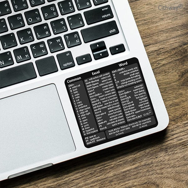Cithway® Universal Mac/Window OS Keyboard Shortcut Sticker