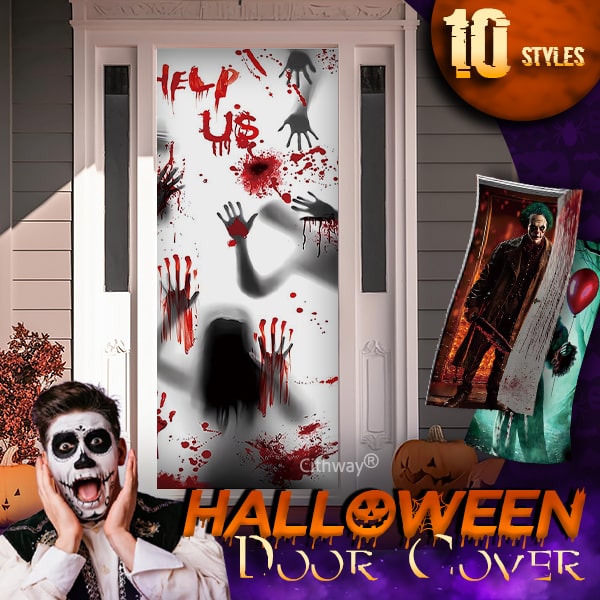 Cithway® Halloween-Themed 3D-Illusion House Door Cover