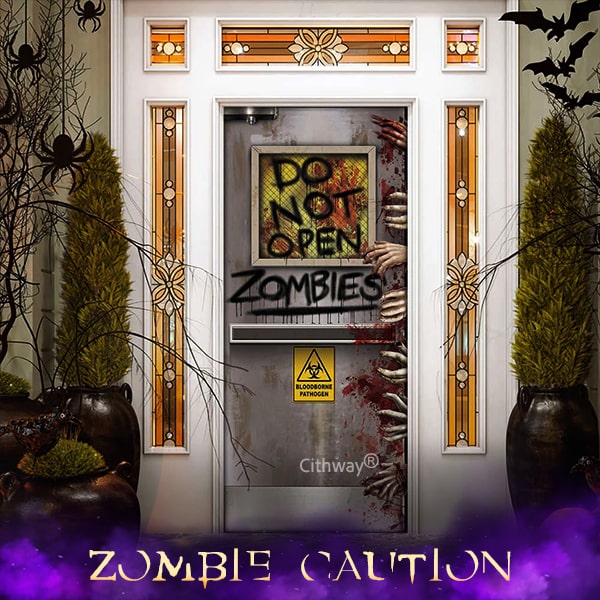 Cithway® Halloween-Themed 3D-Illusion House Door Cover