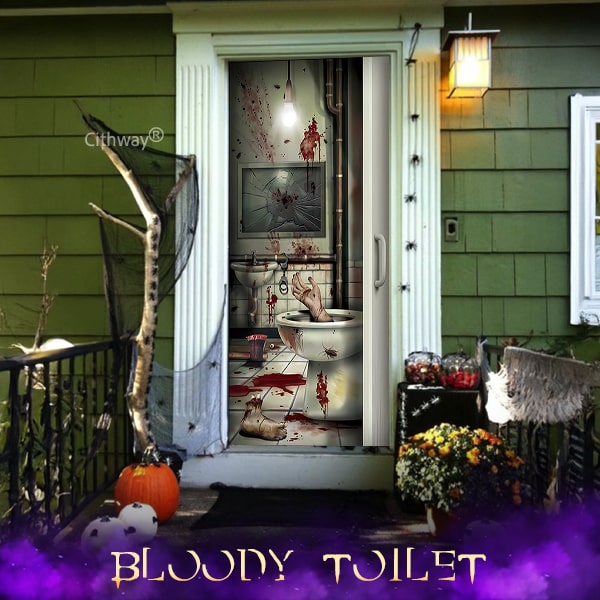 Cithway® Halloween-Themed 3D-Illusion House Door Cover
