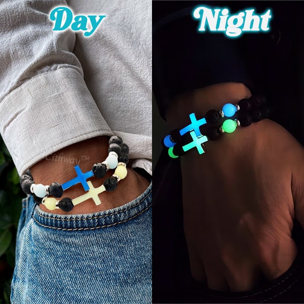 Cithway™ Volcanic Rock Spiritual Glowing Cross Bracelet