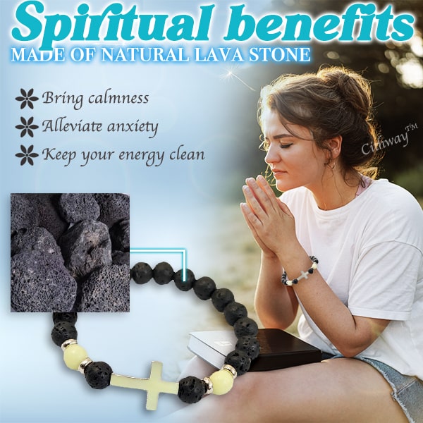Cithway™ Volcanic Rock Spiritual Glowing Cross Bracelet