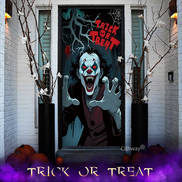 Cithway® Halloween-Themed 3D-Illusion House Door Cover