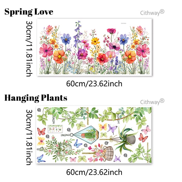 Cithway® Double-sided Floral Window Sticker