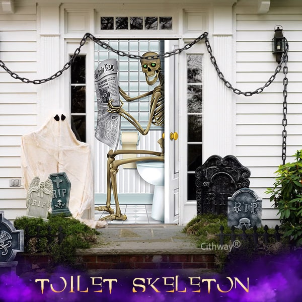 Cithway® Halloween-Themed 3D-Illusion House Door Cover