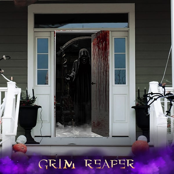 Cithway® Halloween-Themed 3D-Illusion House Door Cover