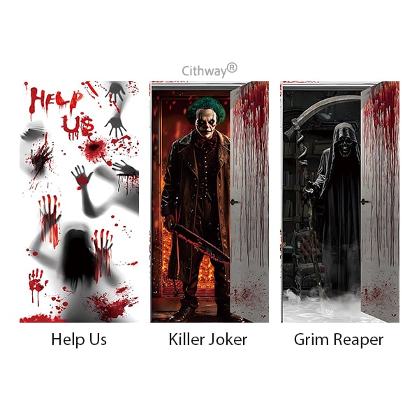 Cithway® Halloween-Themed 3D-Illusion House Door Cover