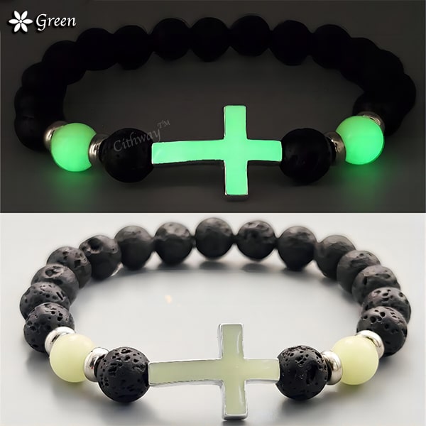 Cithway™ Volcanic Rock Spiritual Glowing Cross Bracelet
