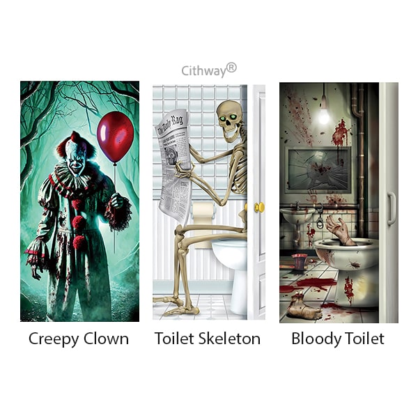 Cithway® Halloween-Themed 3D-Illusion House Door Cover