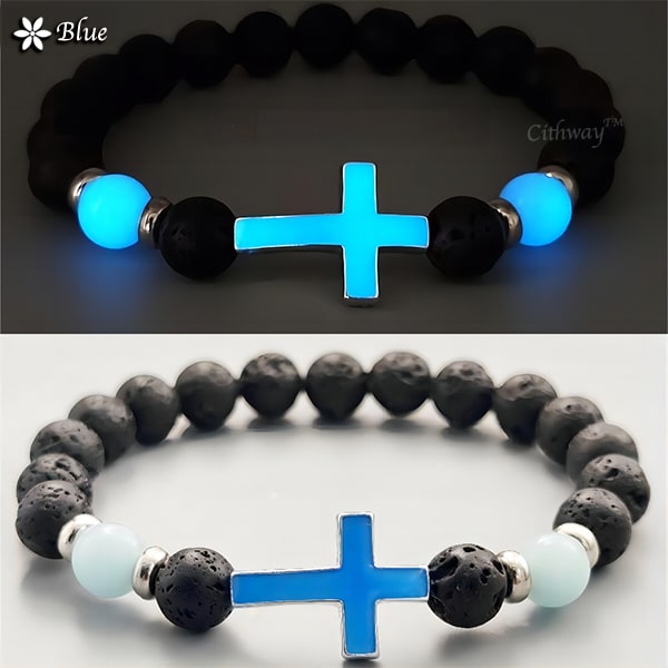Cithway™ Volcanic Rock Spiritual Glowing Cross Bracelet