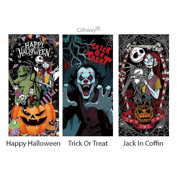 Cithway® Halloween-Themed 3D-Illusion House Door Cover
