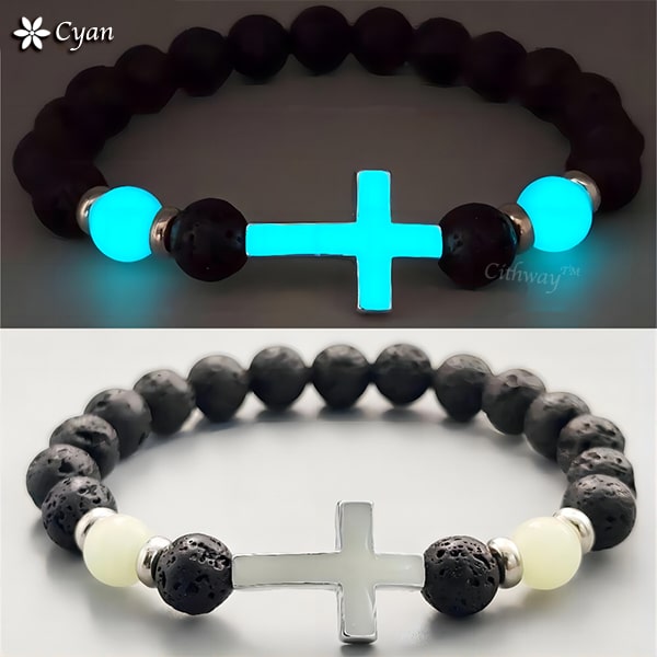 Cithway™ Volcanic Rock Spiritual Glowing Cross Bracelet