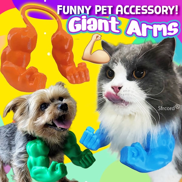 Sfrcord® Funny Muscle Arms Pet Neckband Costume