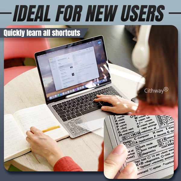 Cithway® Universal Mac/Window OS Keyboard Shortcut Sticker