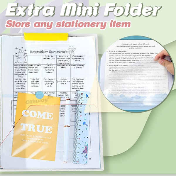 Cithway™ Double-Bar Rotating Clip File Folder