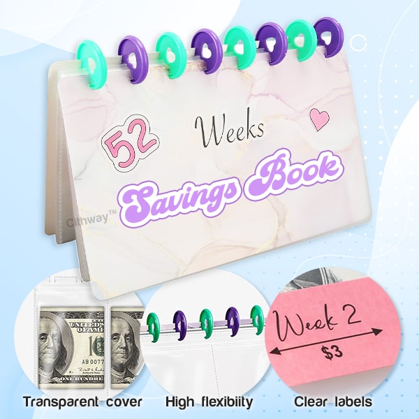 Cithway™ 52-Week Saving Challenge Binder