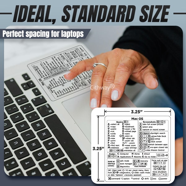 Cithway® Universal Mac/Window OS Keyboard Shortcut Sticker