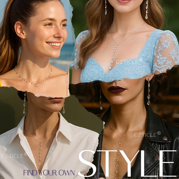 CZTICLE® Stylish Dewdrop Glimmer Jewelry