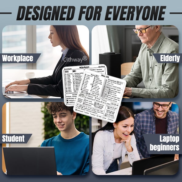 Cithway® Universal Mac/Window OS Keyboard Shortcut Sticker