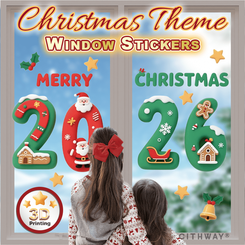 Cithway® 2026 Clings Static Christmas Window Stickers
