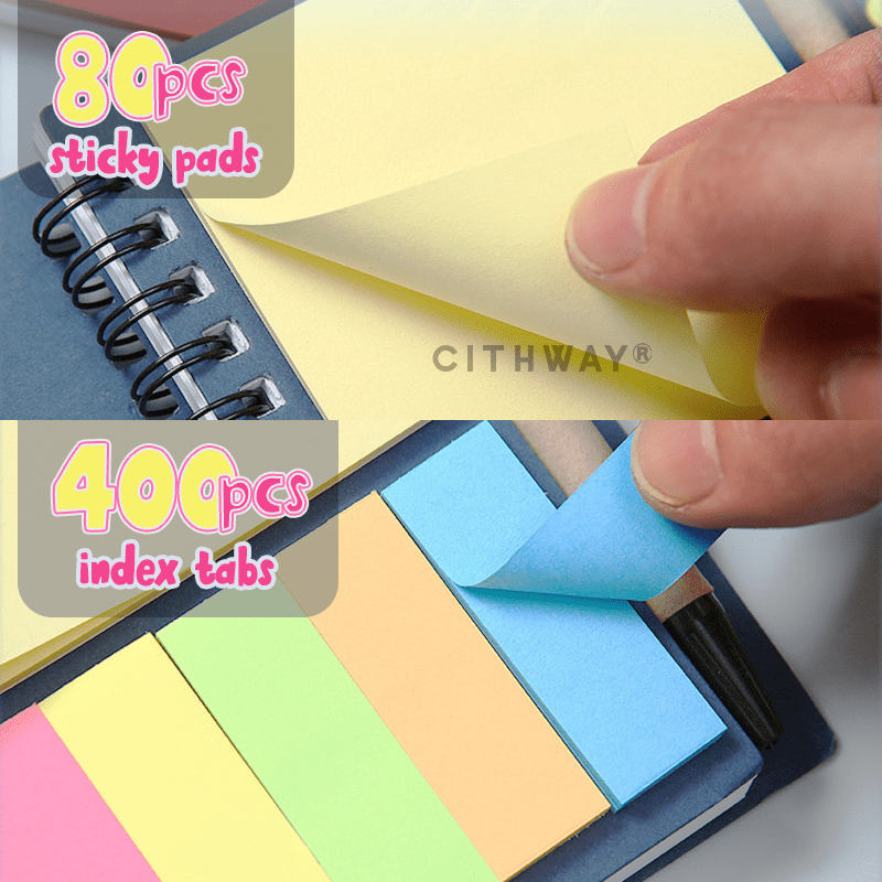 Cithway® Spiral Bound Sticky Notebook Organizer
