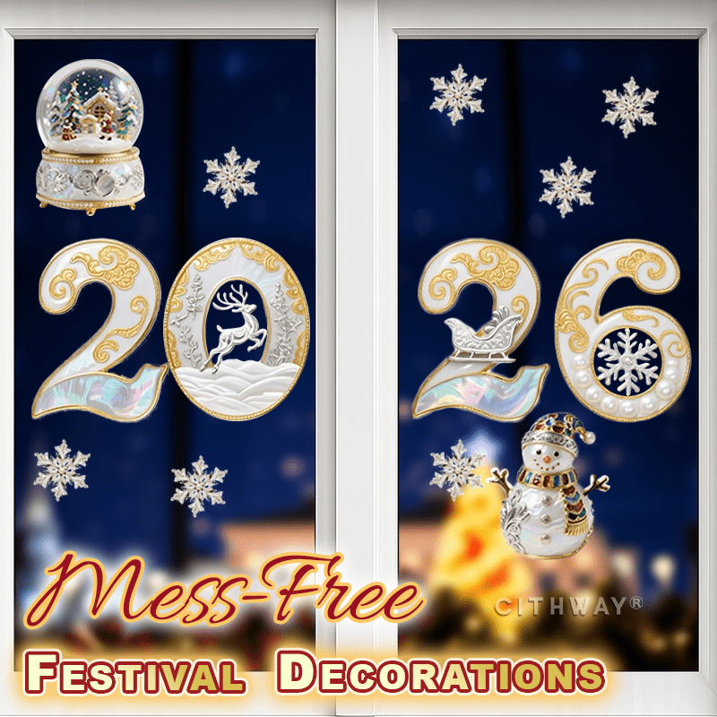 Cithway® 2026 Clings Static Christmas Window Stickers