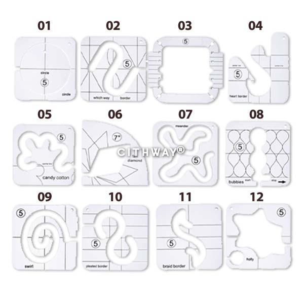 Cithway® Easy-Quilting Free-Motion Template Set
