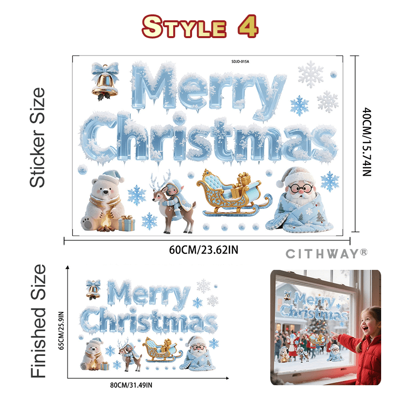 Cithway® 2026 Clings Static Christmas Window Stickers